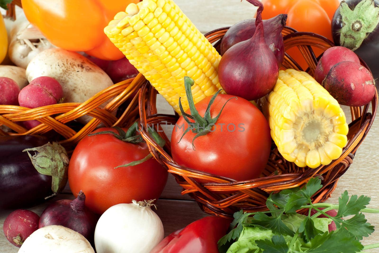 closeup.fresh vegetables on the table