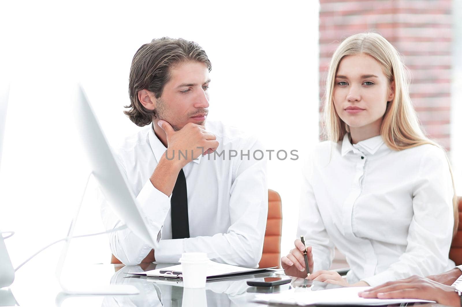 close up .business team discussing business issues by SmartPhotoLab