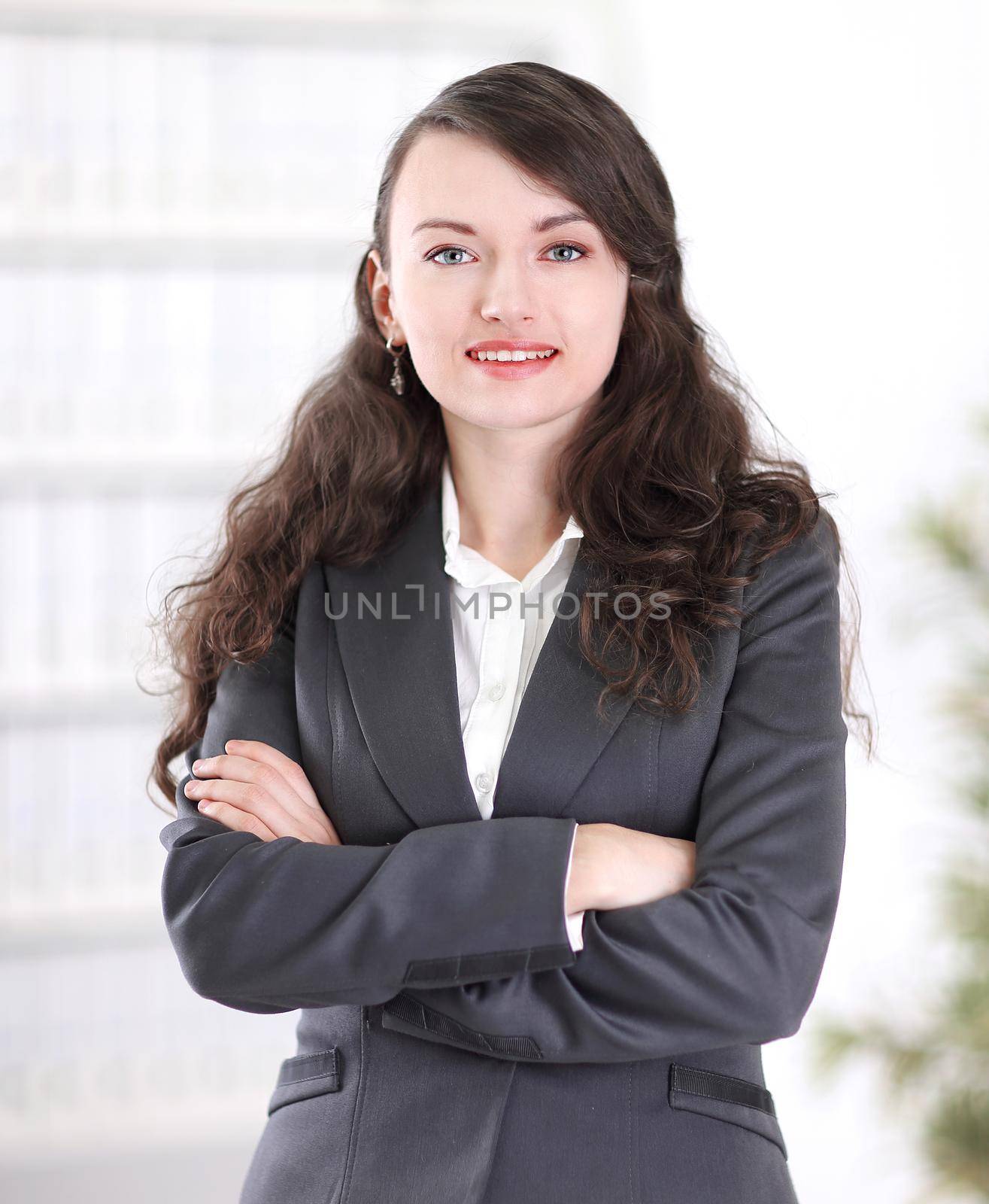 portrait of successful business woman on the background of the office