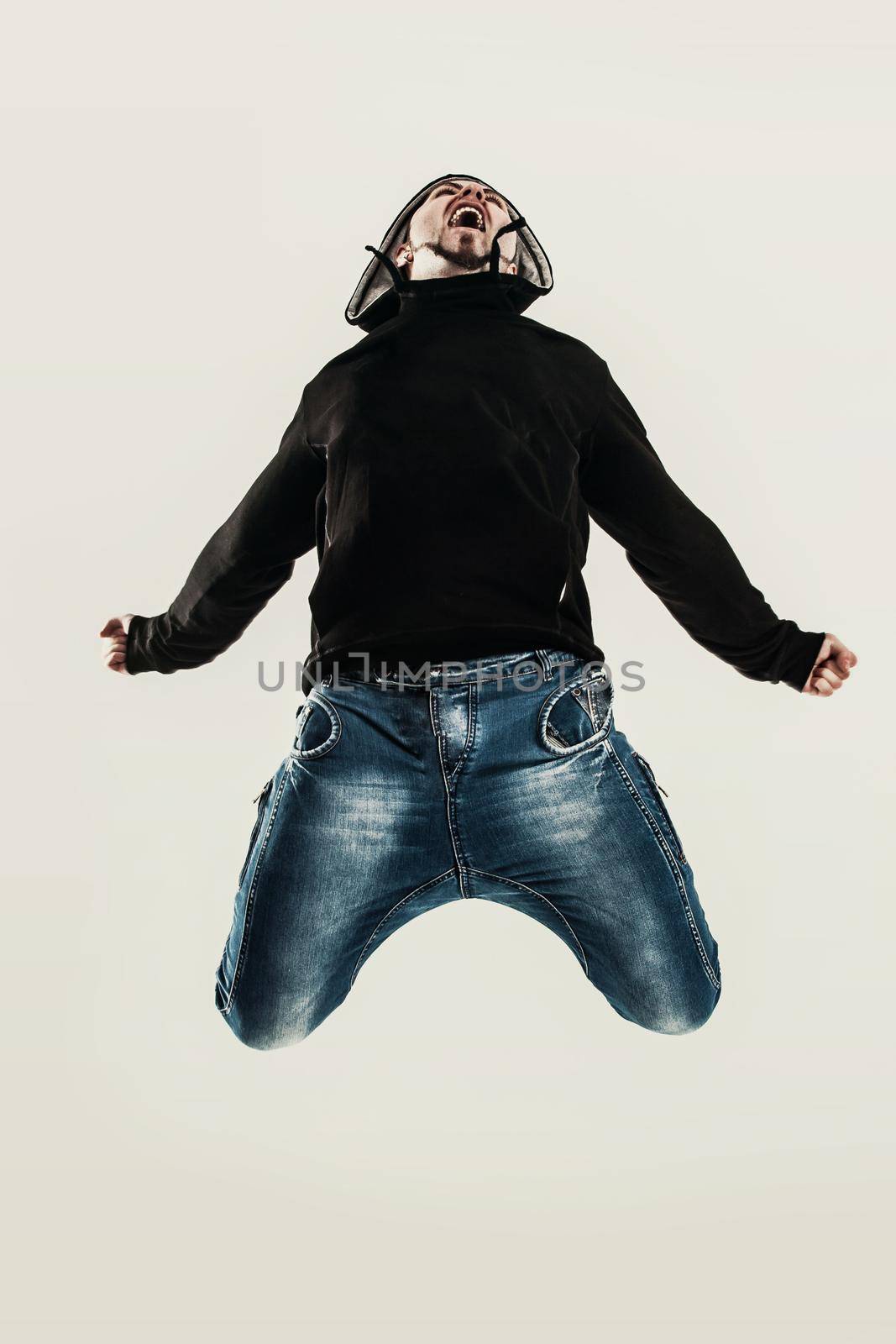 rapper dancing break dance .photo on a light background. the pho by SmartPhotoLab