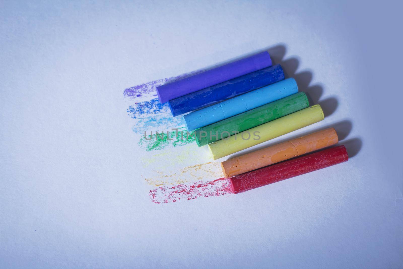 multicolored crayons for drawing.isolated on a white background.photo with copy space