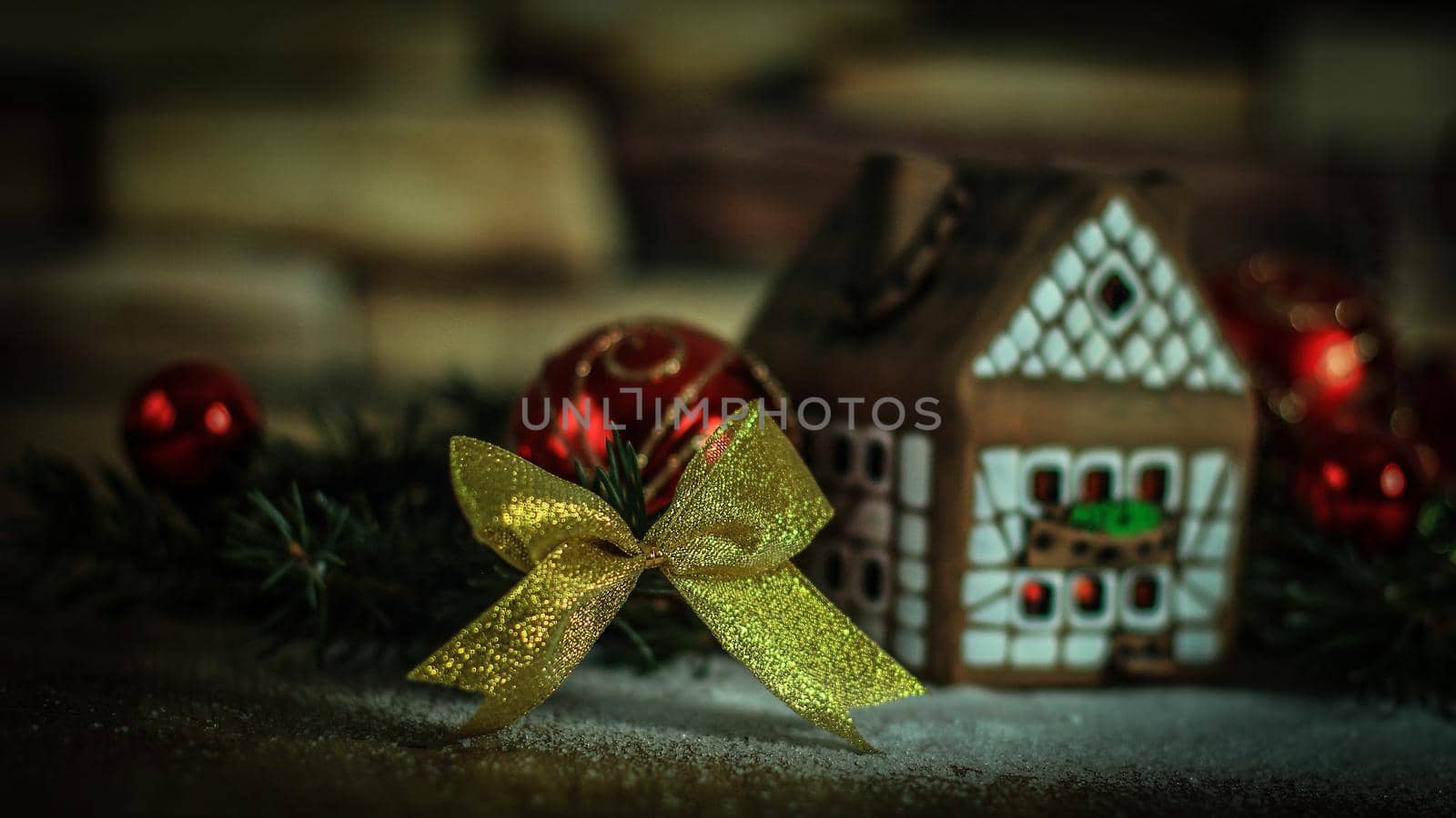 gingerbread house,Christmas balls and Santa Claus. the concept by SmartPhotoLab