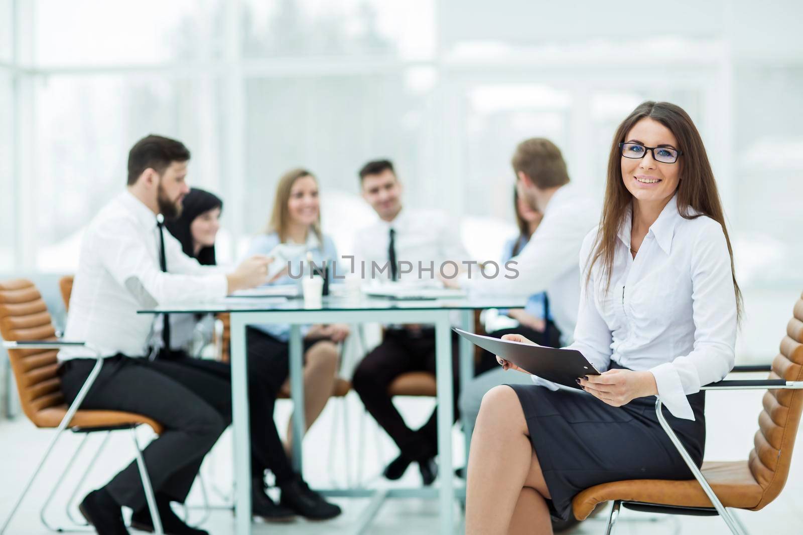 leading lawyer of the company on background, business meeting business partners by SmartPhotoLab