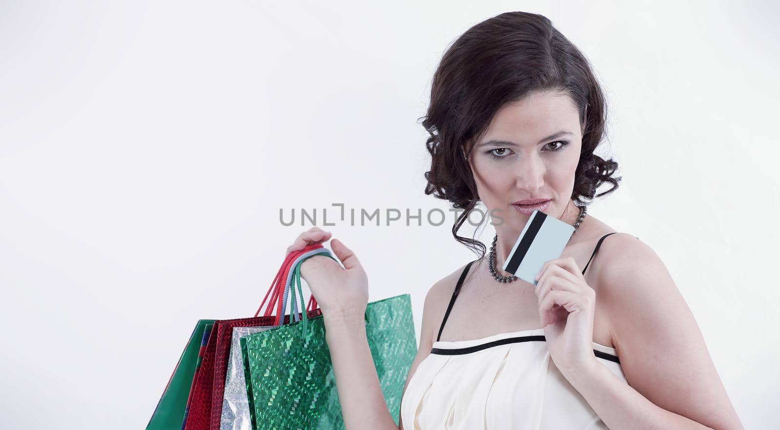 successful young woman with shopping and credit card. by SmartPhotoLab