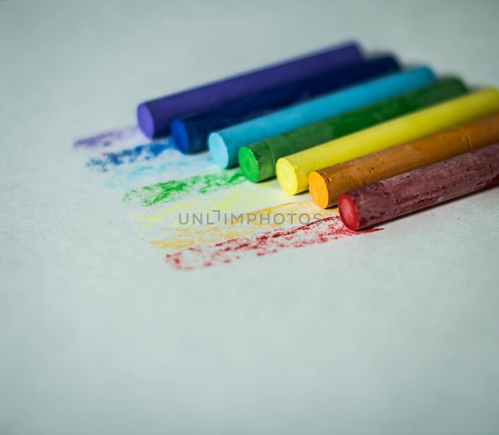 ulticolored crayons for drawing.isolated on a white background by SmartPhotoLab