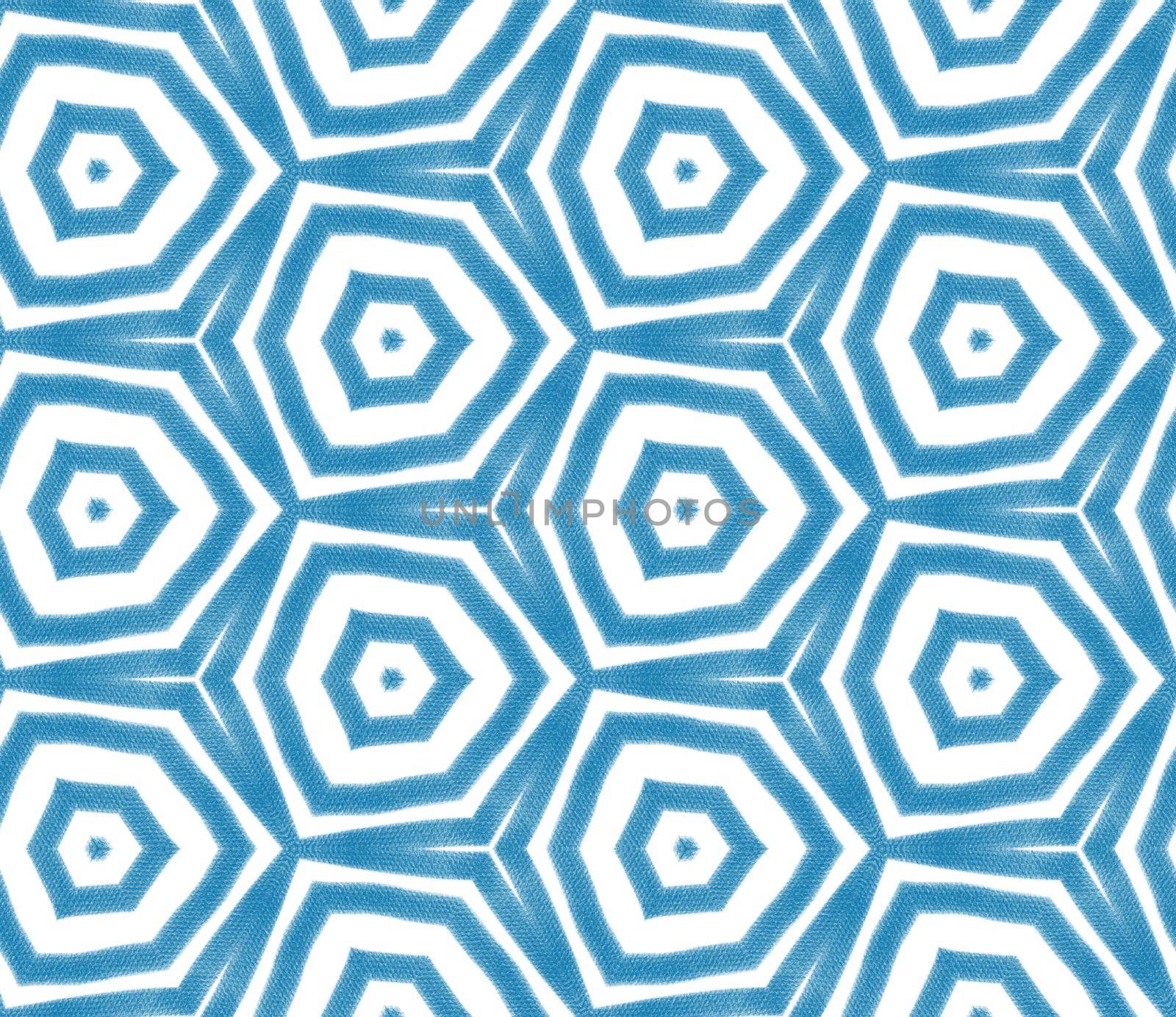 Chevron stripes design. Blue symmetrical kaleidoscope background. Geometric chevron stripes pattern. Textile ready precious print, swimwear fabric, wallpaper, wrapping.