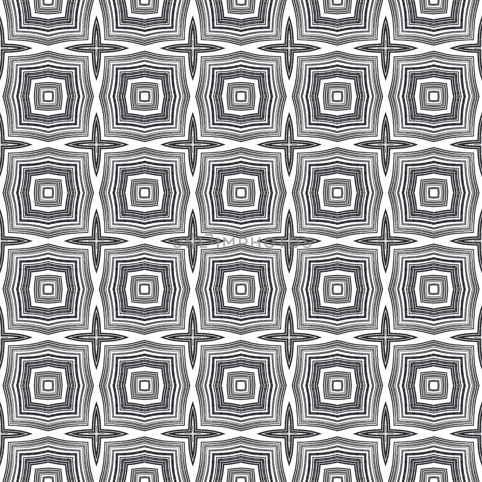Mosaic seamless pattern. Black symmetrical by beginagain