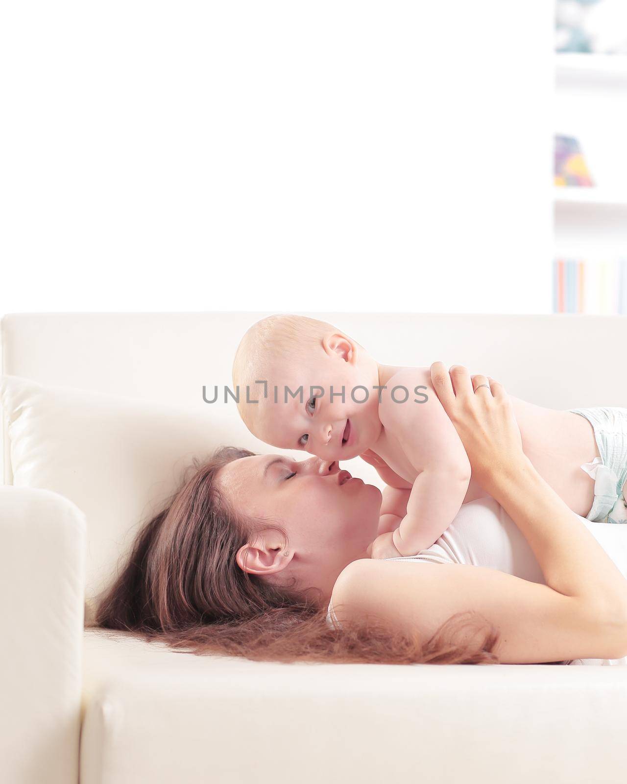 happy mother playing with cute baby. photo with copy space by SmartPhotoLab