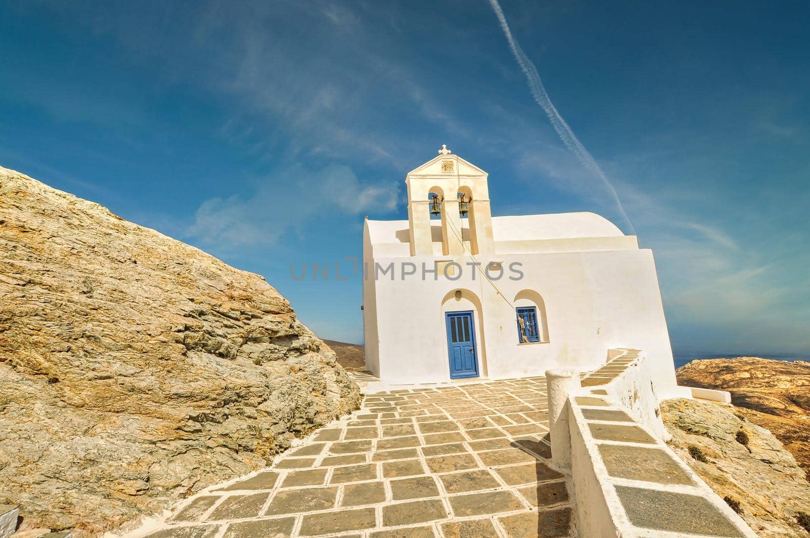 Traditional Chora village in the beautiful island of Serifos in Cyclades, Greece