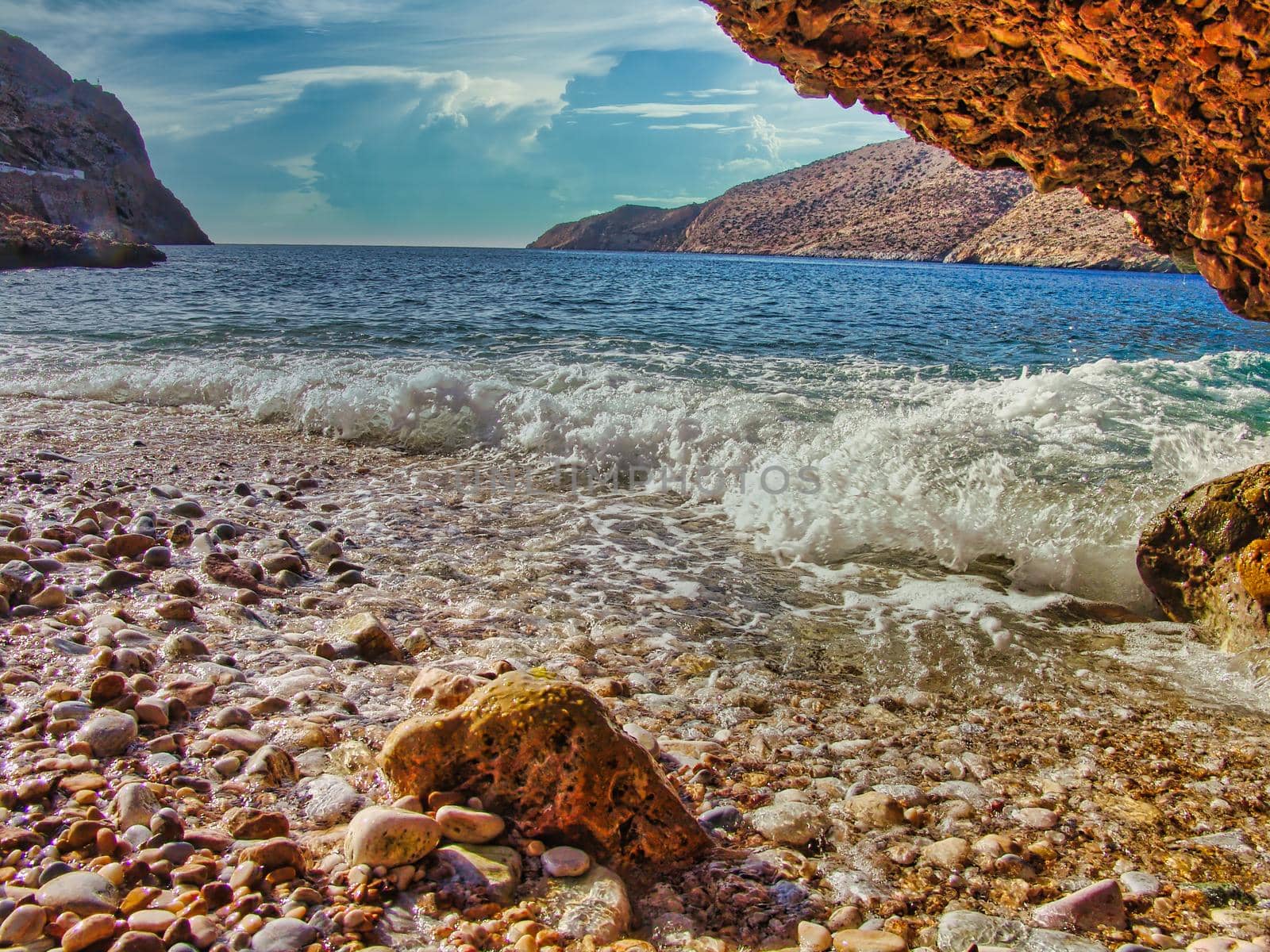 Beach with pebbles in Sifnos by feelmytravel