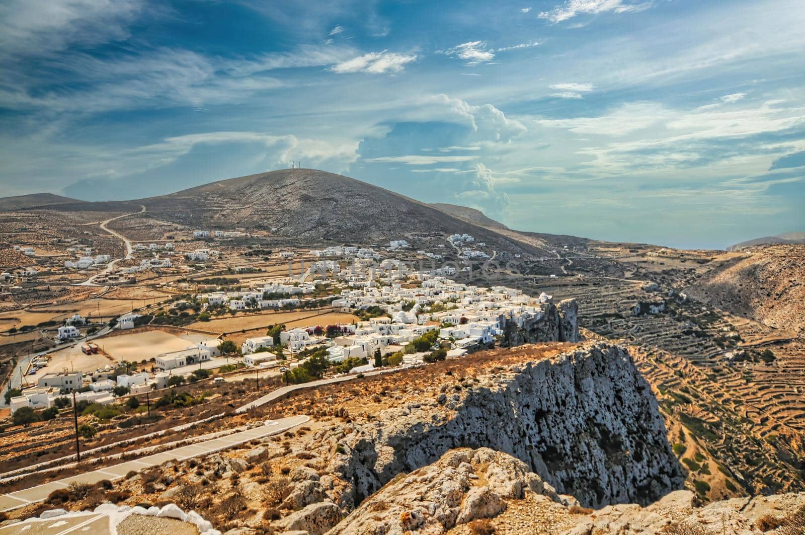 Panoramic view Chora village in Folegandros by feelmytravel