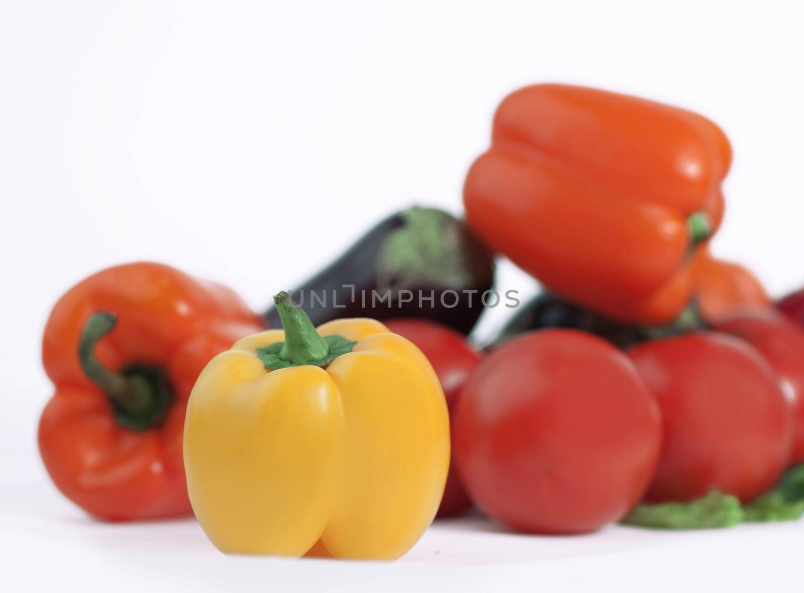 closeup of fresh vegetables.isolated on a white background.photo with copy space.