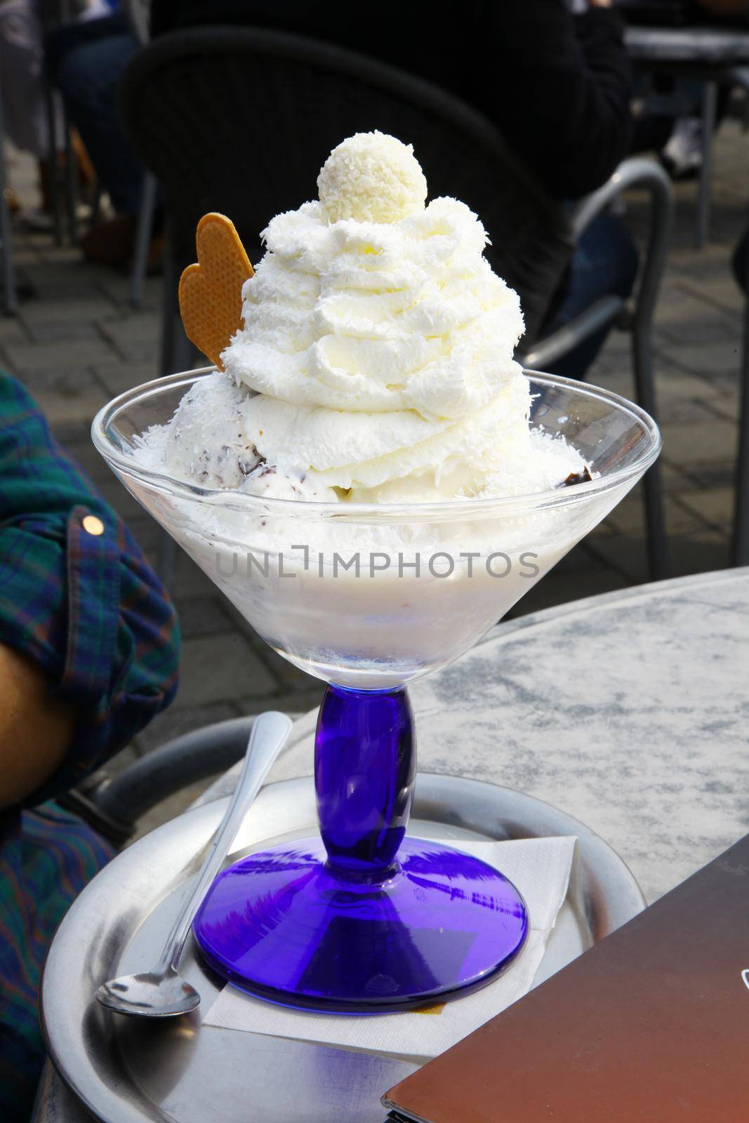Delicious ice cream with coconut. Healthy summer food concept. by Taut