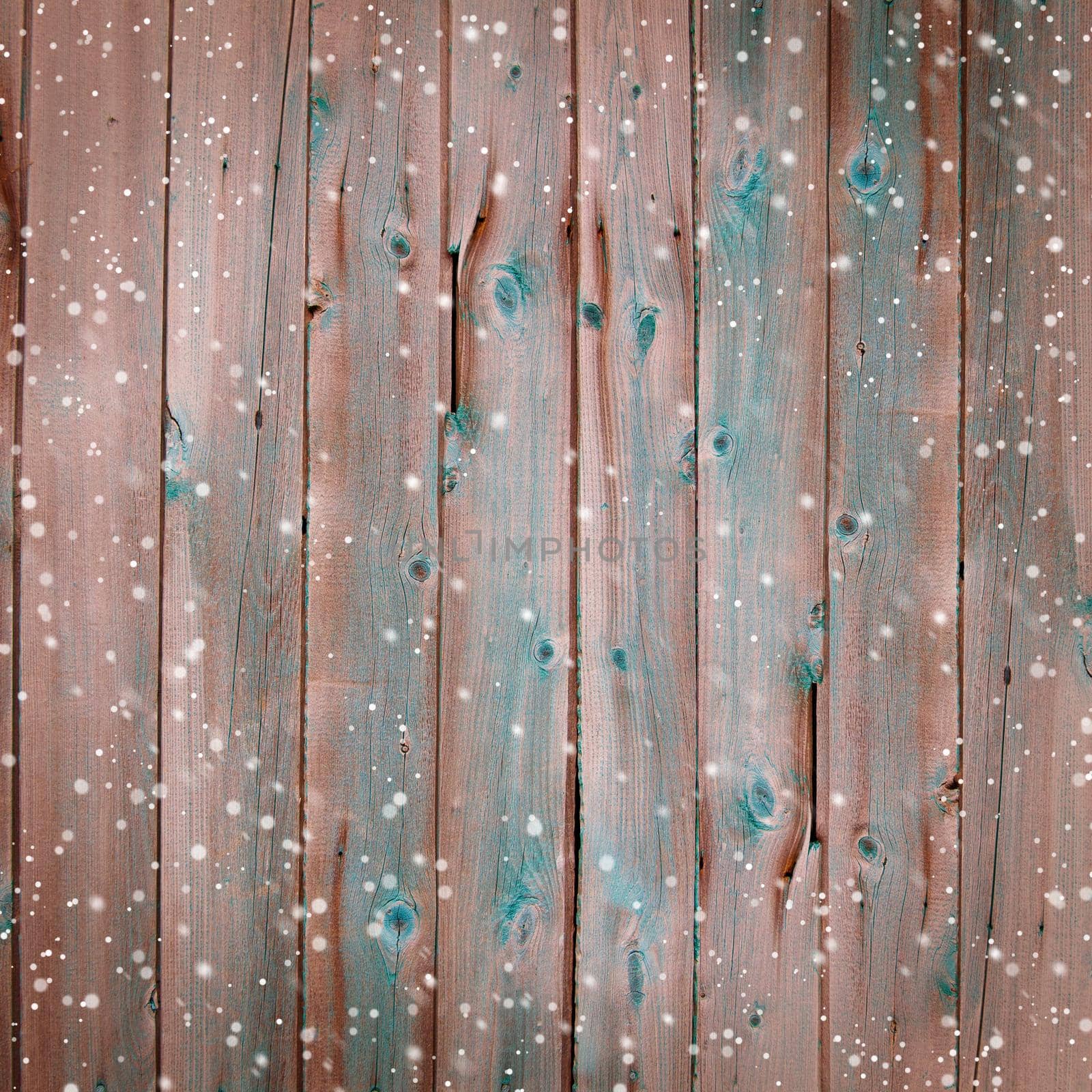 Winter wood background with snowflakes by kisika