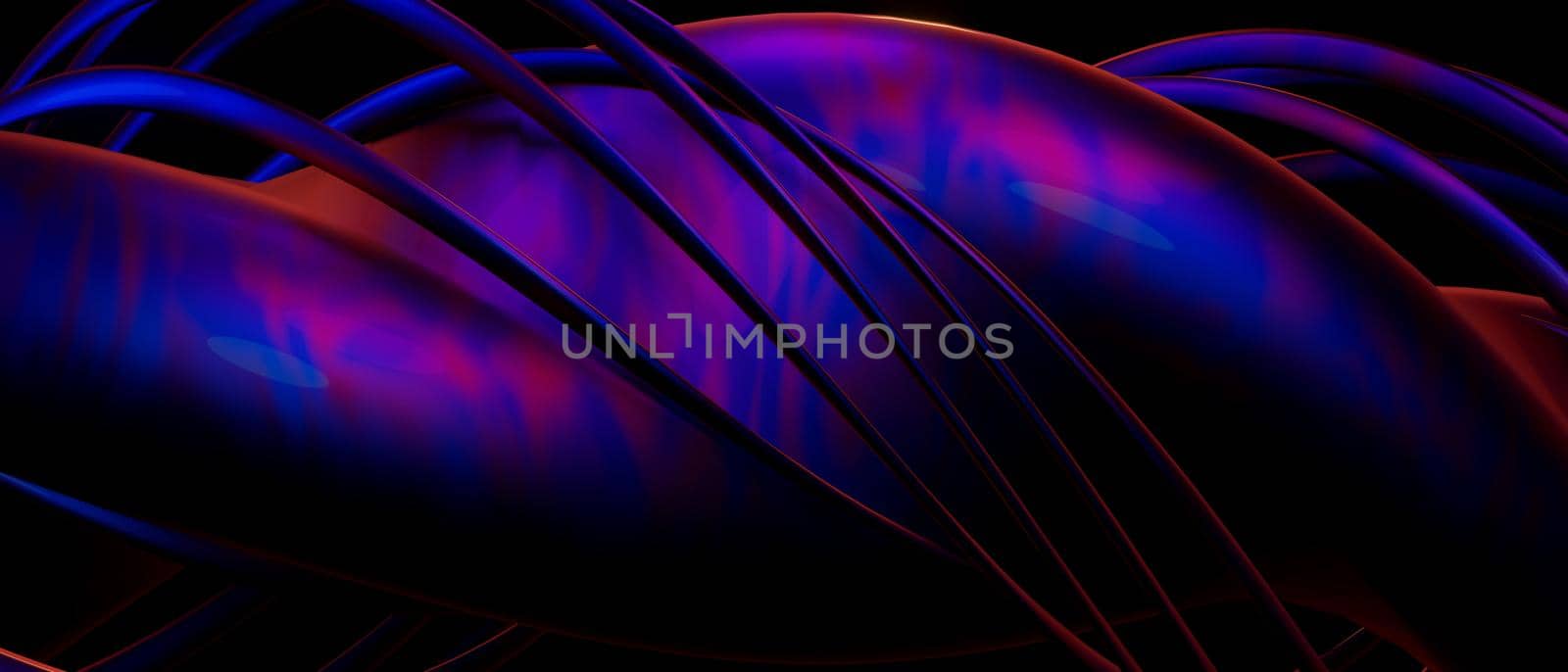 Amazing Abstract Flow Cyberpunk BluePurple Iillustration Background Wallpaper 3D Illustration