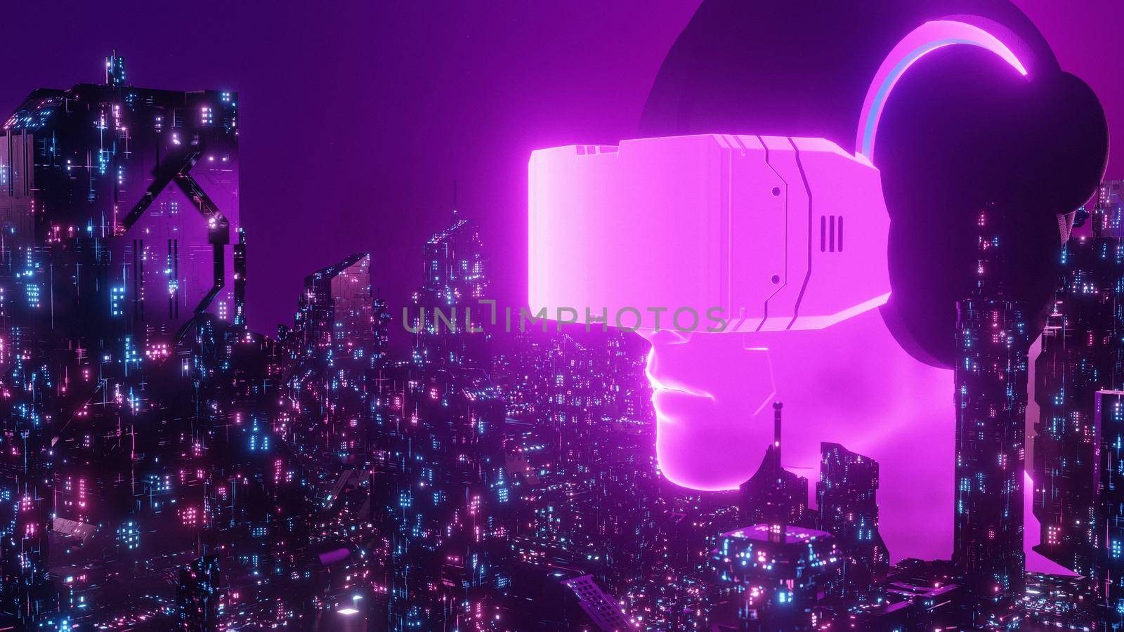 Concept Of Future Digital Technology Awesome Concept Background VR Futuristic Glowing Effect 3d Render by yay_lmrb