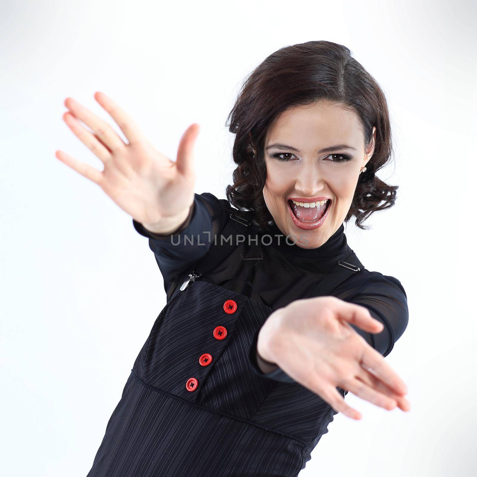 portrait of successful business woman.isolated on white.photo with copy space