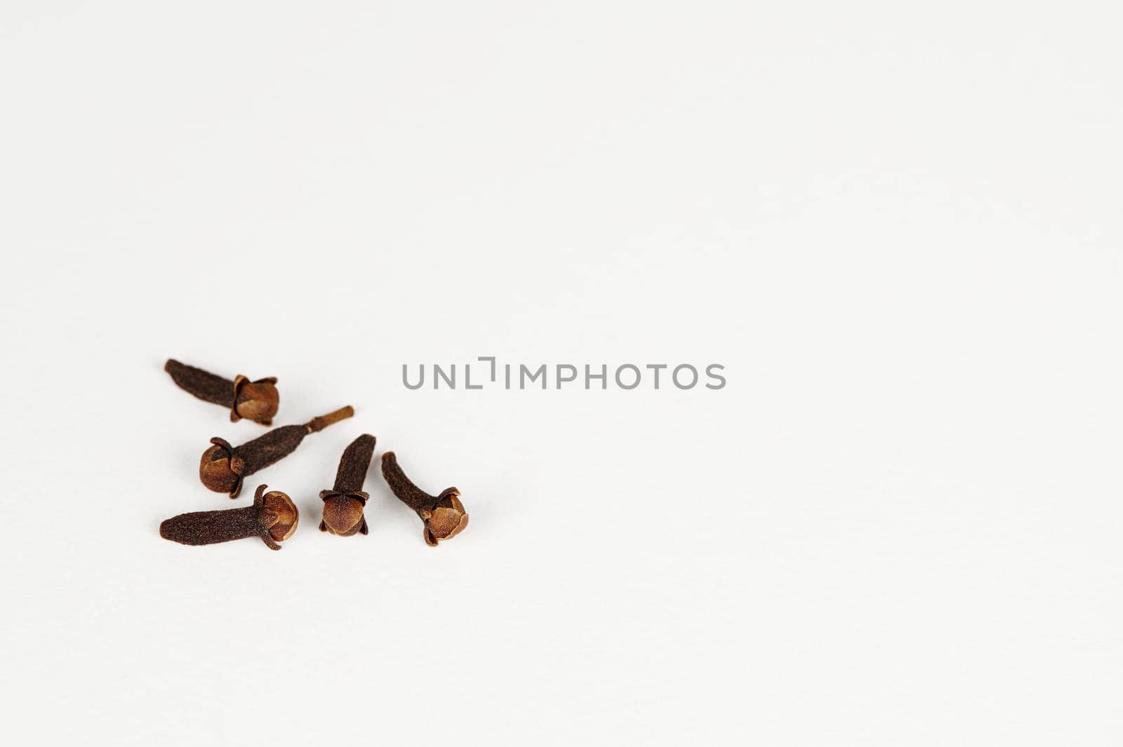 Closeup (Macro) shot of cloves on a white background