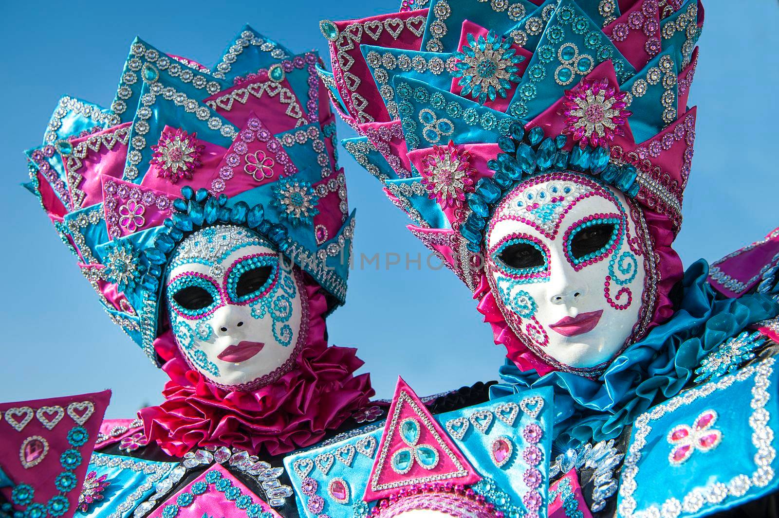 VENICE, ITALY - Febrary 21 2020: The masks of the Venice carnival 2020