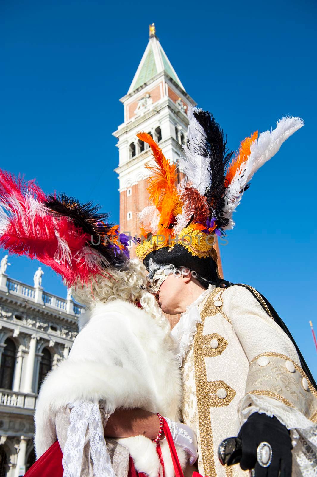 VENICE, ITALY - Febrary 21 2020: The masks of the Venice carnival 2020