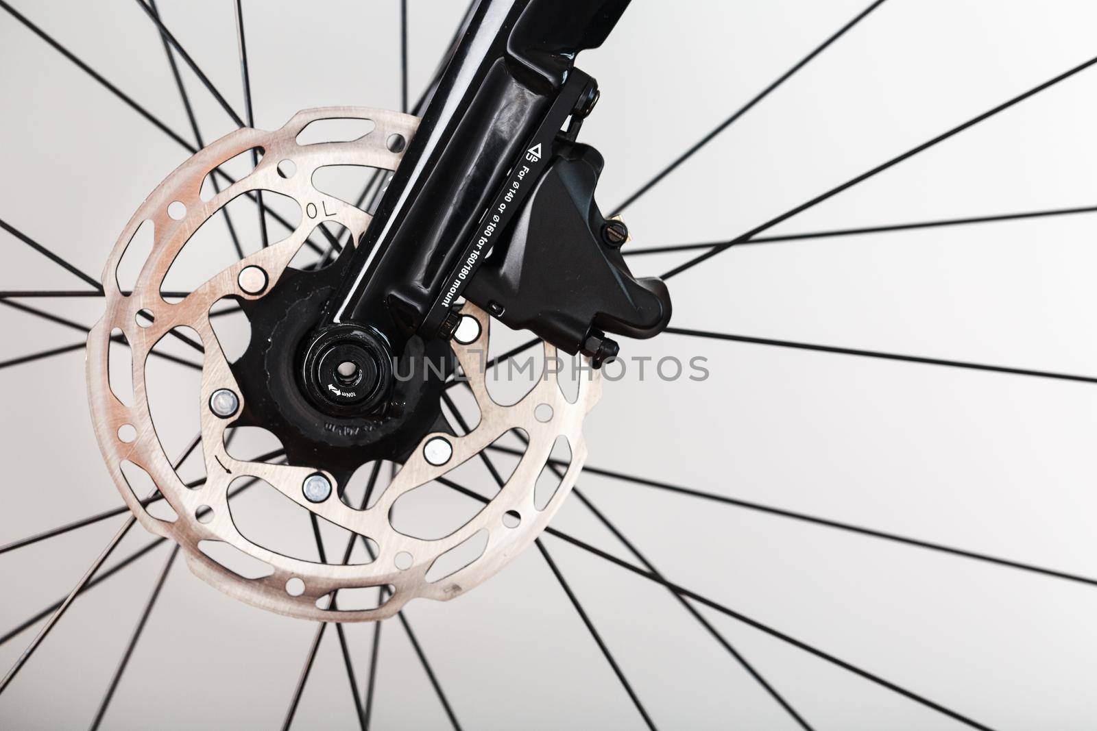 Bicycle Brake Rotor with Hydraulic Highway Braking System close-up by AlexGrec