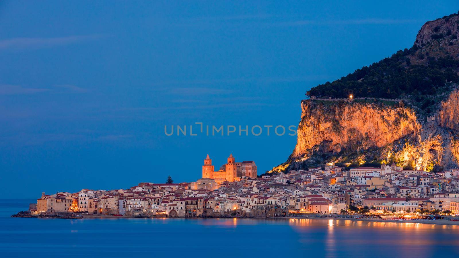 Cefalu, medieval city of Sicily island, Province of Palermo, Italy. Cefalu is city in Italian Metropolitan City of Palermo located on Tyrrhenian coast of Sicily, Italy. 