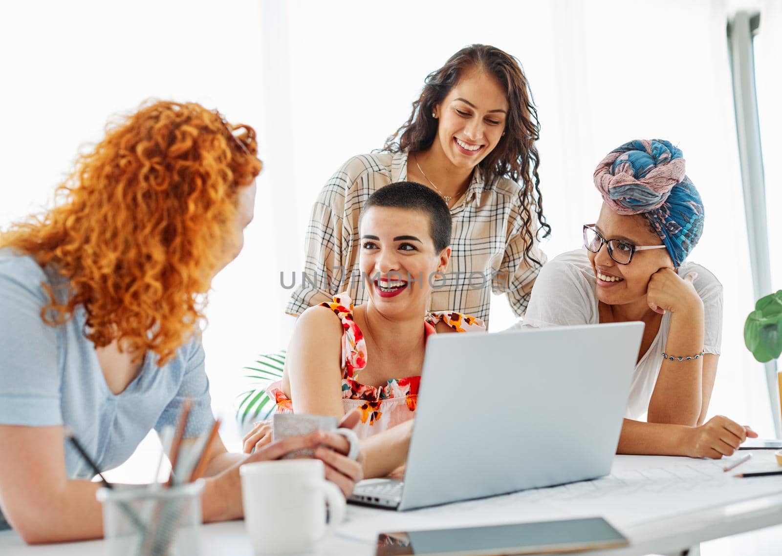 woman girl laptop meeting business office student start up friend teamwork working happy businesswoman by Picsfive
