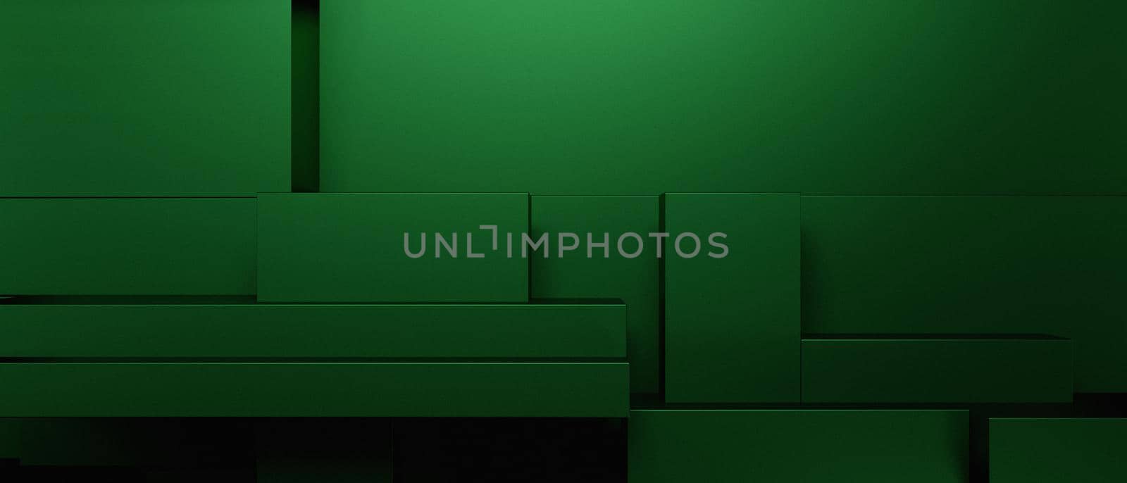 Abstract Luxurious Futuristic Cubes Three Dimensional Green Abstract Background 3D Illustration by yay_lmrb