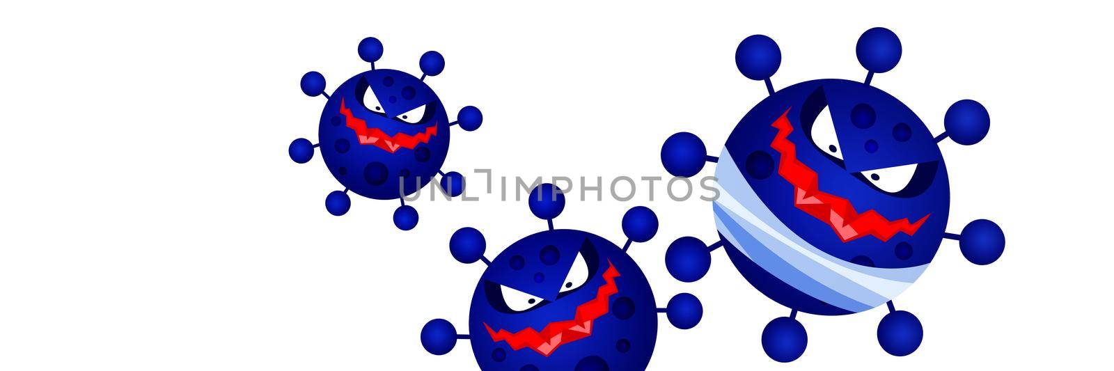 Dangerous corona virus, SARS pandemic risk concept. 3D illustration