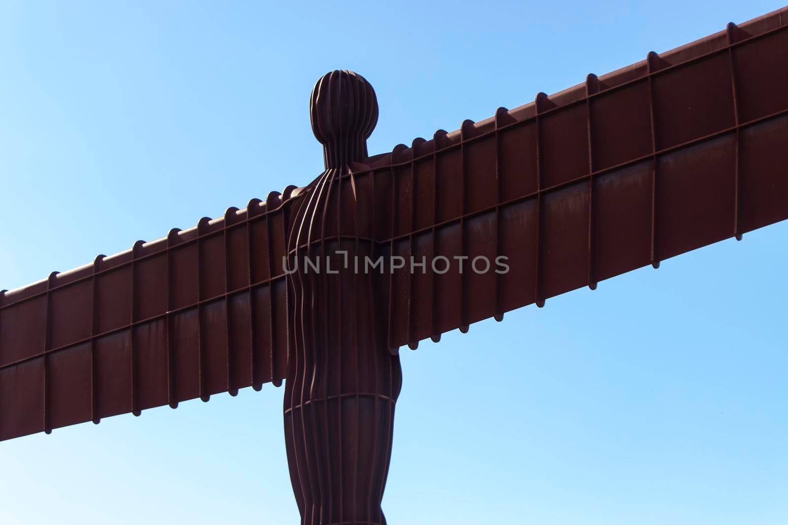 Front profile of the sculpture, Angel of the North, Gateshead, UK by StefanMal