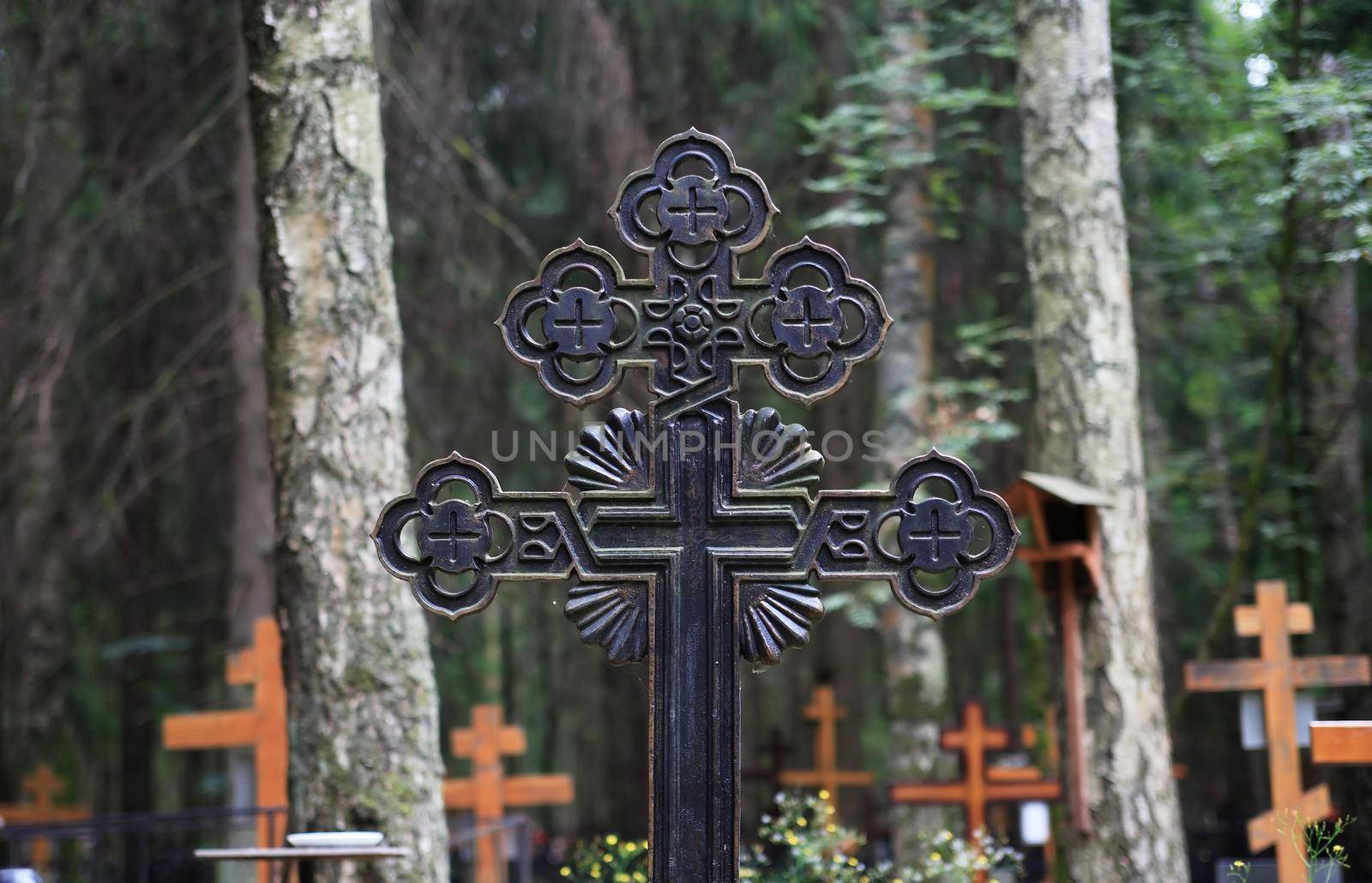 Orthodox Cemetery In The Forest by kvkirillov