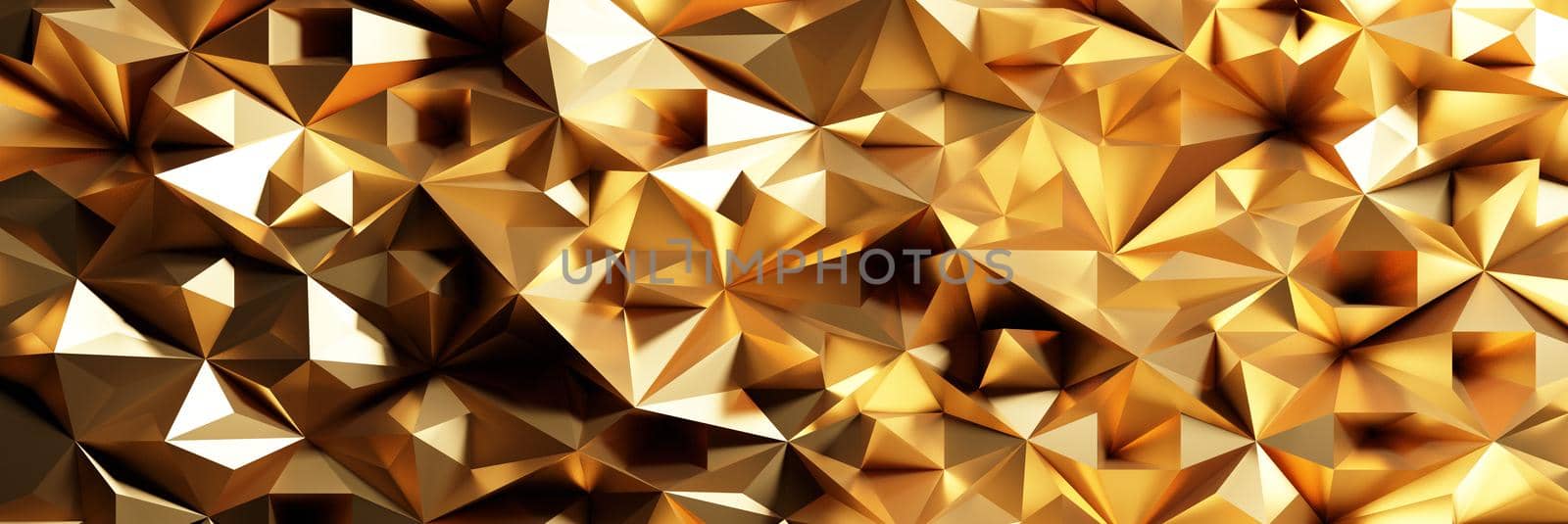 Golden industrial background and stainless steel texture. 3d rendering