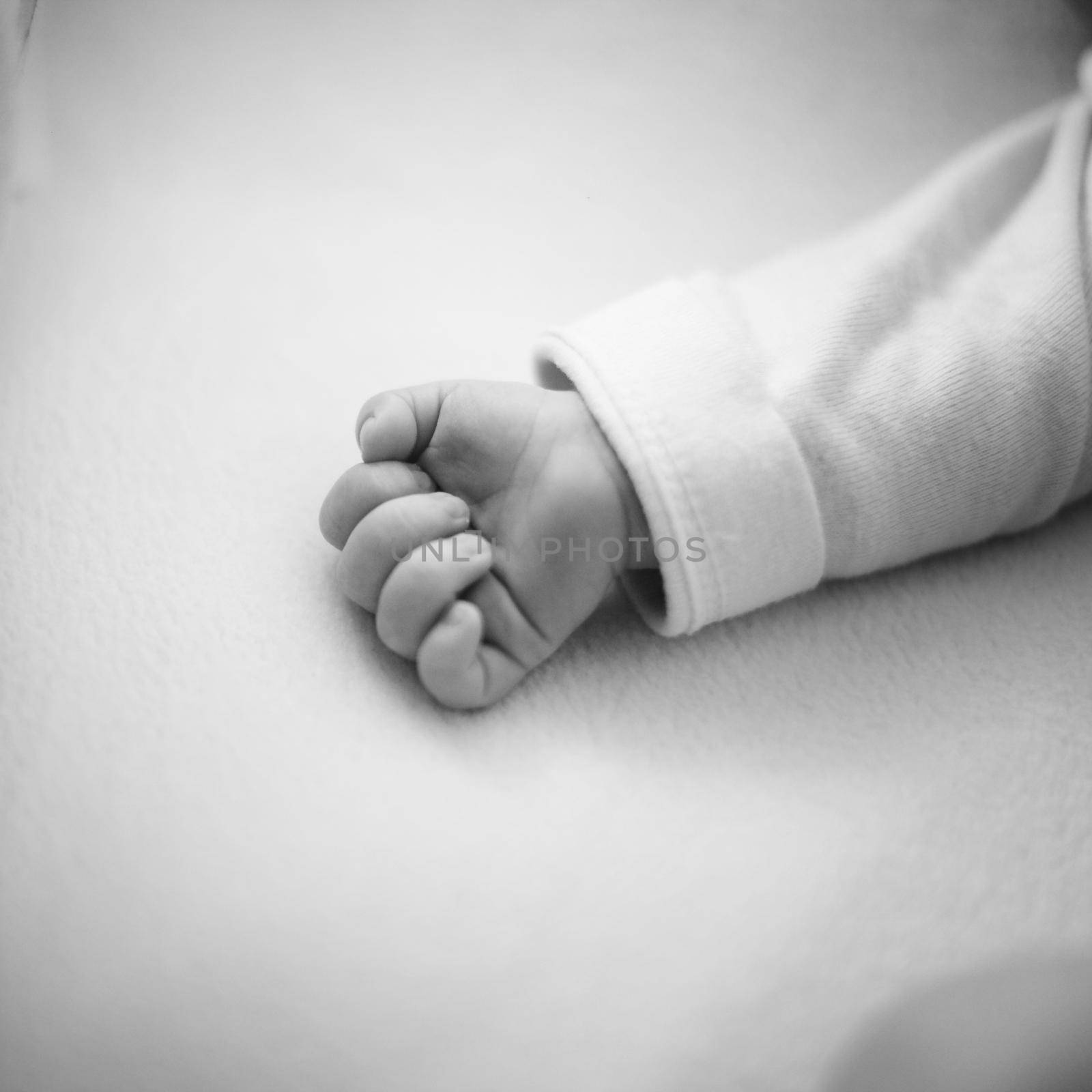 baby hand gesturing. Newborn's hand. Little baby