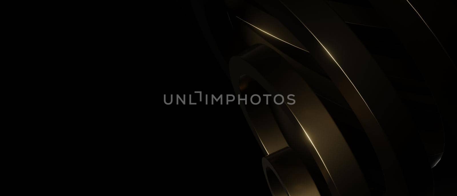 Abstract Science Abstract Wave Copper Gold Grey Banner 3D Rendering