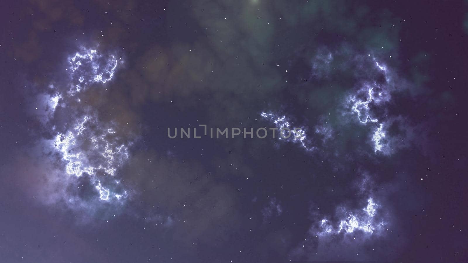 Illustration of glowing flicker navy blue nebula and stars