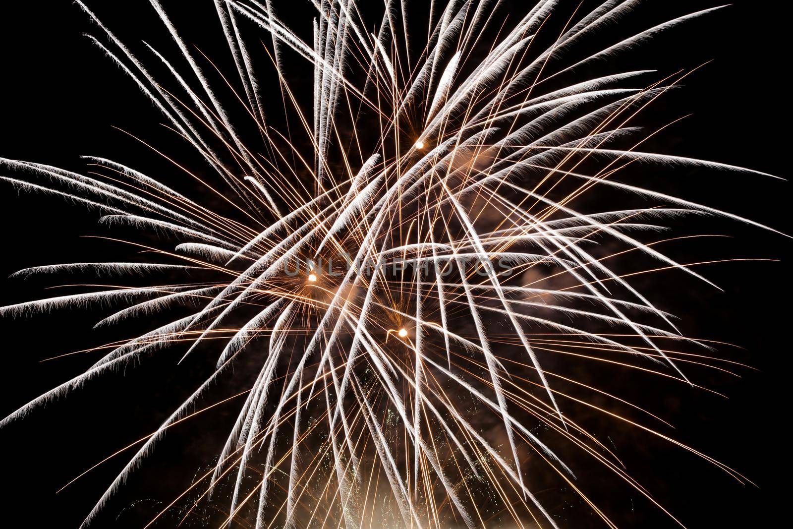 Firework explosion in a dark night