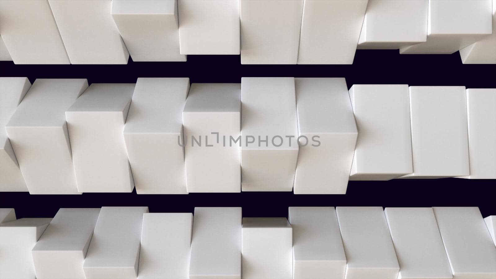 Rotation white blocks. Computer generated 3d render