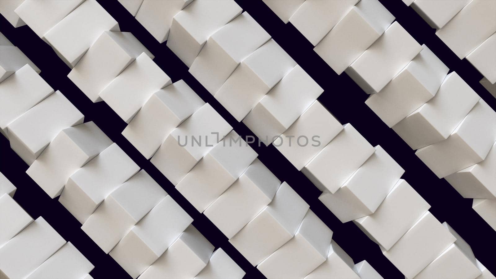 Rotation white blocks. Computer generated 3d render