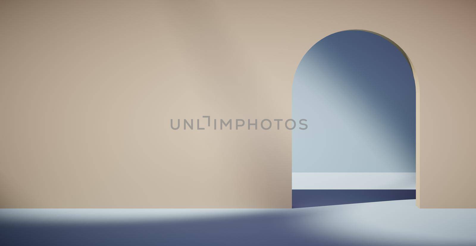 Blank colorful wall background and hard falling shadow. 3D rendering. by N_Design