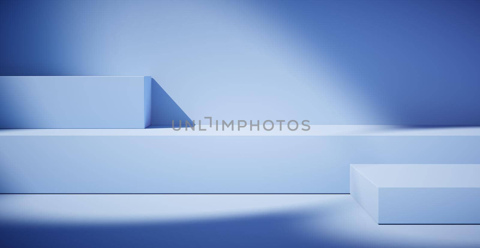 Blank colorful wall background and hard falling shadow. 3D rendering. by N_Design