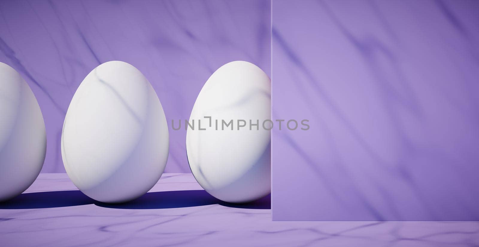 Bright blank background with egg. 3d rendering by N_Design