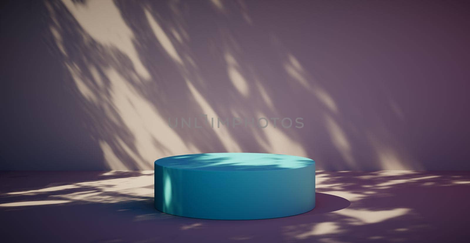 Blank colorful wall background and hard falling shadow. 3D rendering. by N_Design