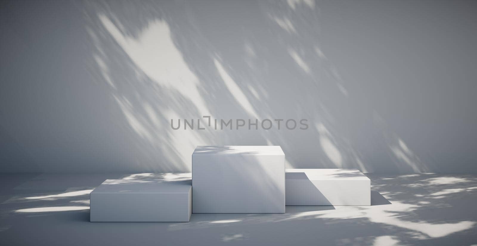 Blank colorful wall background and hard falling shadow. 3D rendering. by N_Design