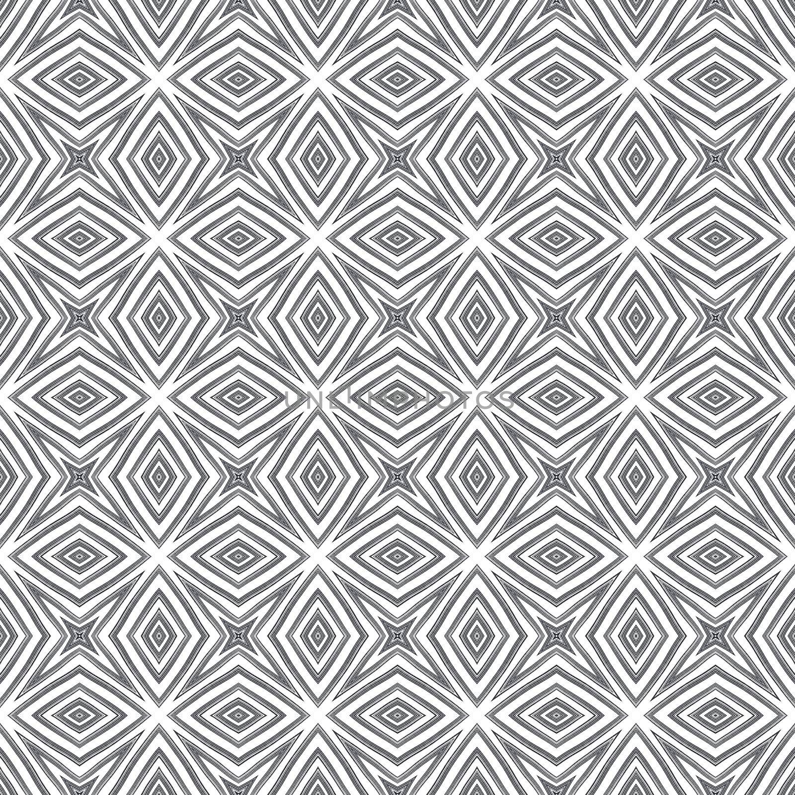 Exotic seamless pattern. Black symmetrical by beginagain