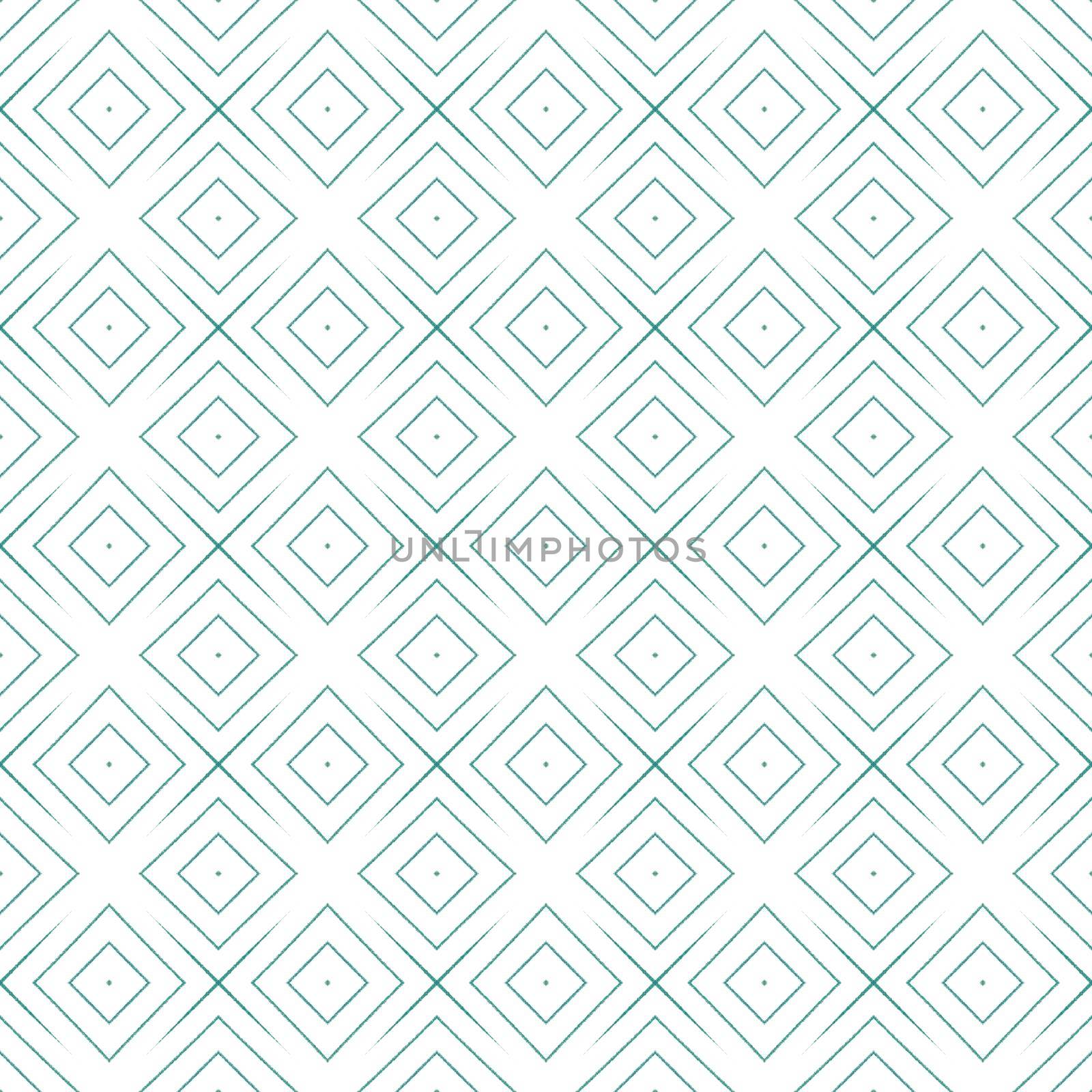 Medallion seamless pattern. Turquoise symmetrical by beginagain