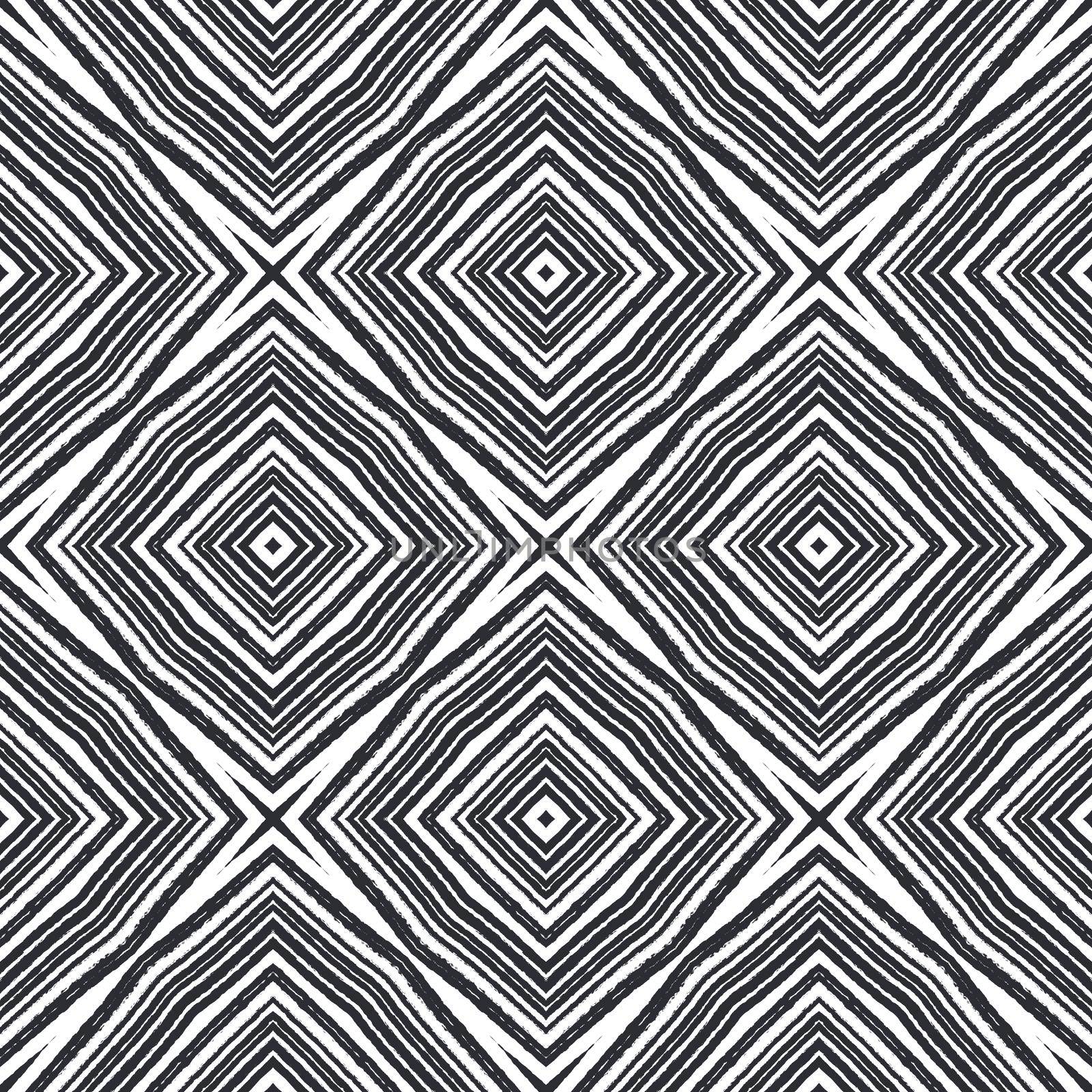 Chevron stripes design. Black symmetrical kaleidoscope background. Textile ready lovely print, swimwear fabric, wallpaper, wrapping. Geometric chevron stripes pattern.