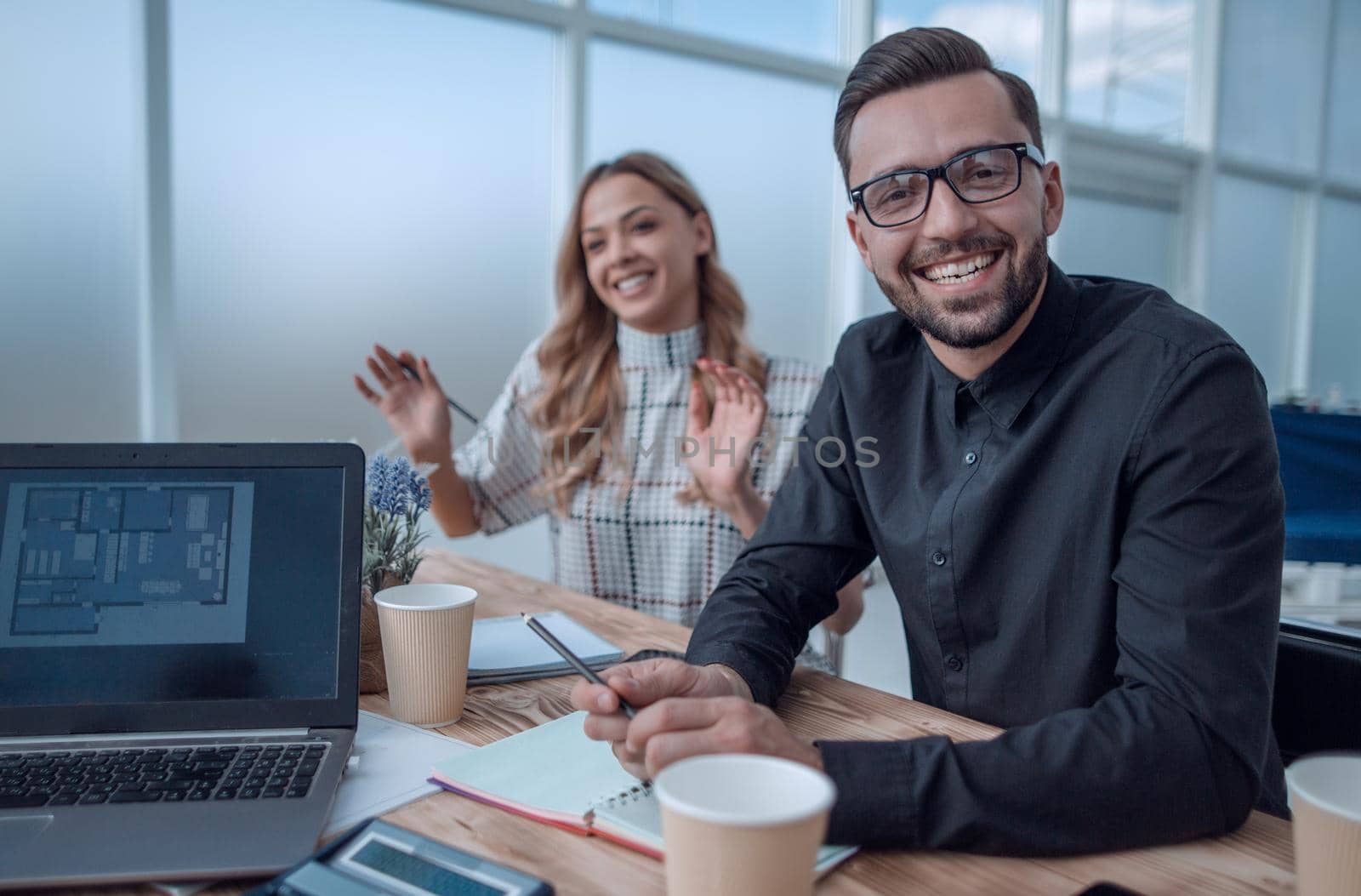 business team at a meeting in the office . photo with copy space