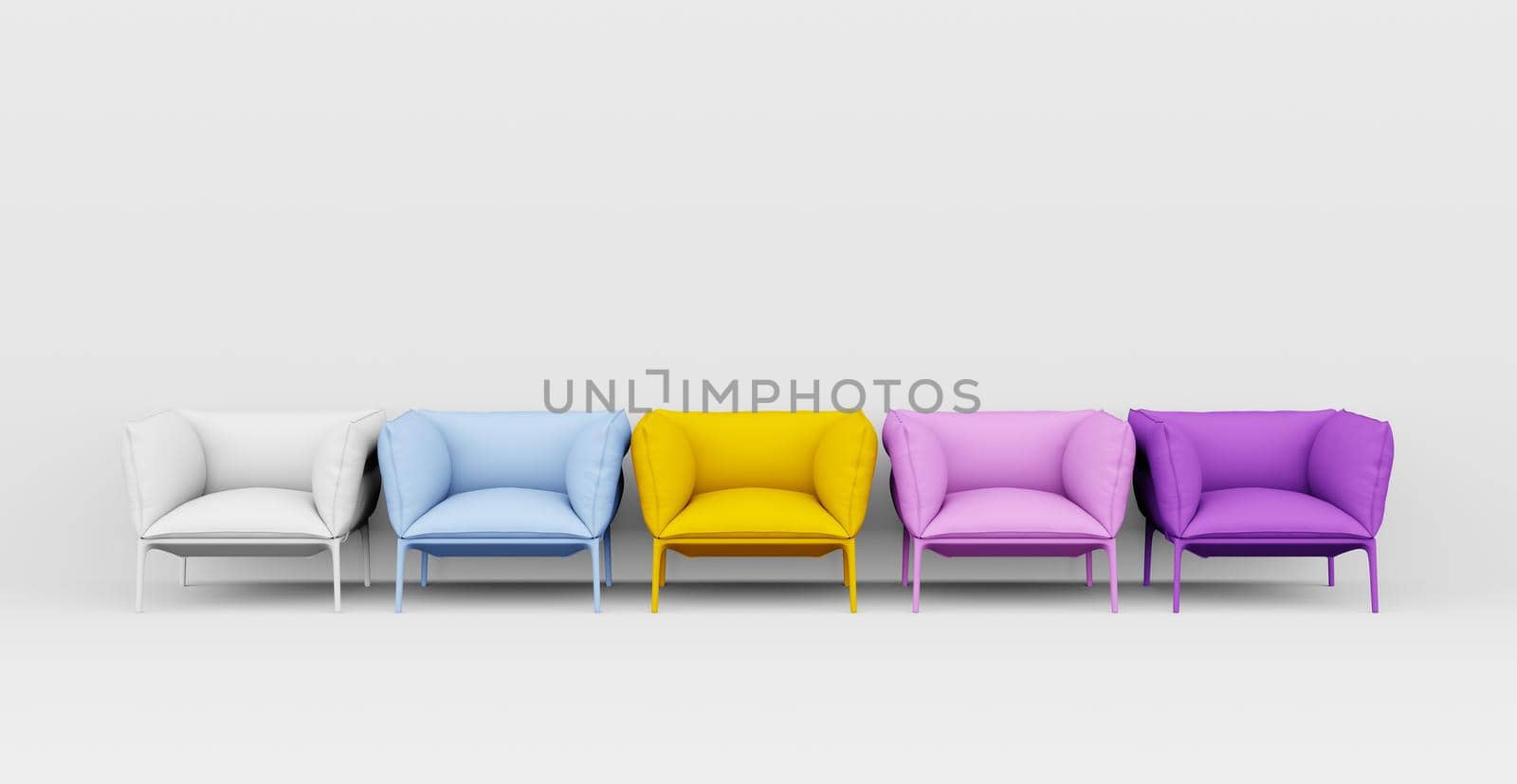 3d Abstract interior. Interior template. Bright color in the interior