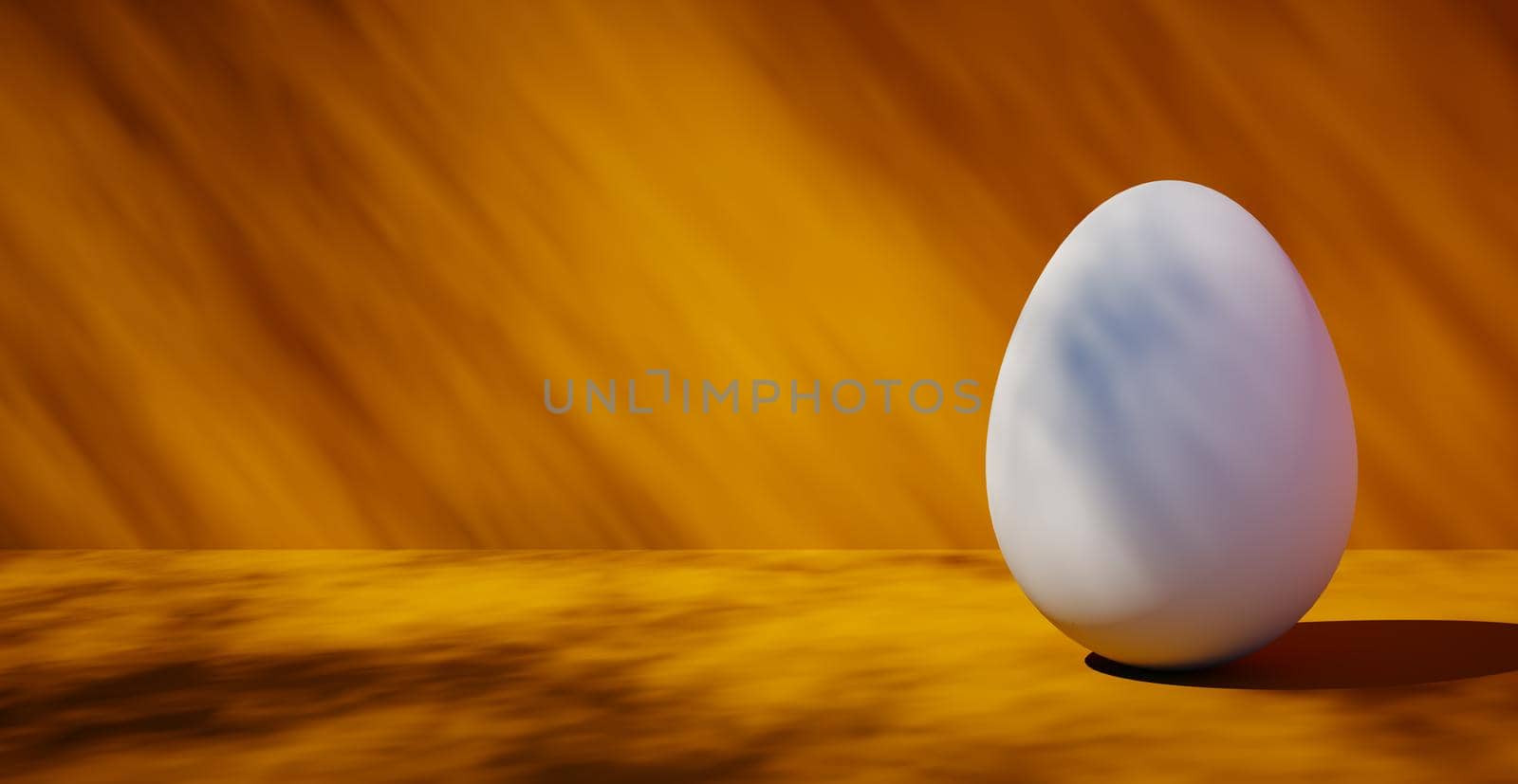 Bright blank background with egg. Easter holiday. 3d rendering