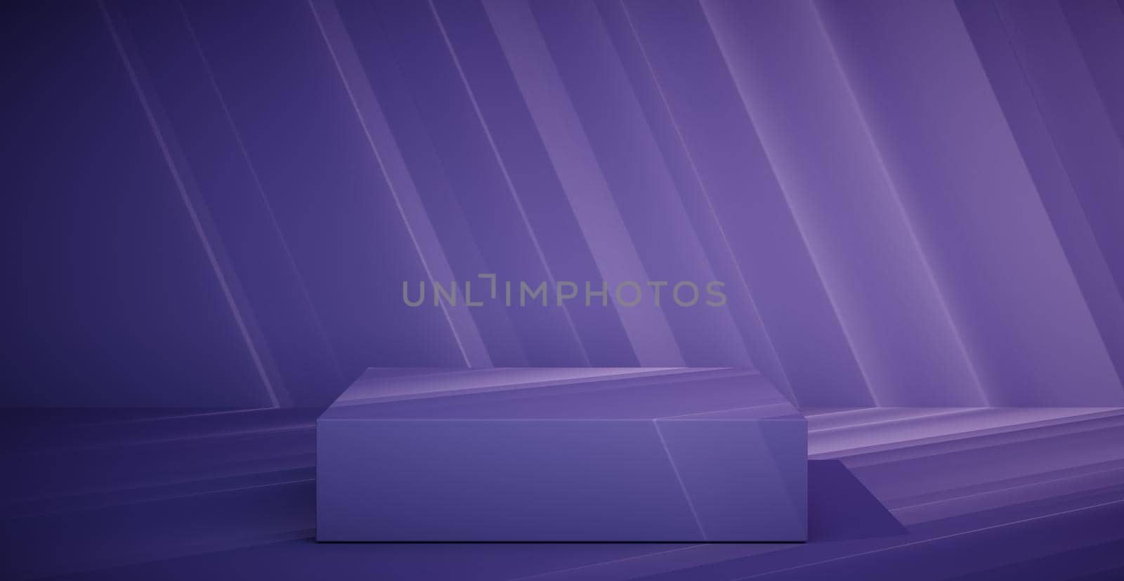 Blank colorful wall background and hard falling shadow. Applying shadows on the wall. 3D rendering.